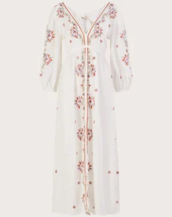Monsoon Embroidered Maxi Kaftan Dress| Ivory -MONSON Clothing Shop jr602 54150246 4