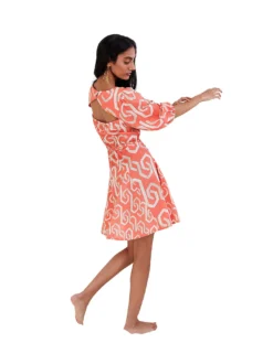Monsoon Geometric Cut-Out Short Dress| Orange -MONSON Clothing Shop jr613 54151015 2