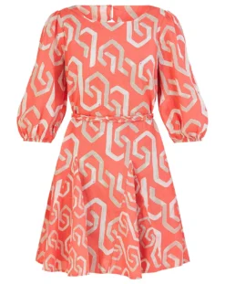 Monsoon Geometric Cut-Out Short Dress| Orange