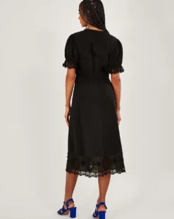 Monsoon Jersey Crochet Trim Midi Dress| Black 6 Monsoon Jersey Crochet Trim Midi Dress| Black -MONSON Clothing Shop jr961 54072201 2
