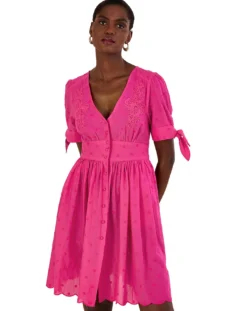 Monsoon Embroidered Dobby Dress| Pink -MONSON Clothing Shop mi739 54143010 1