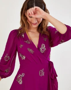 Monsoon Ava Embellished Wrap Dress| Pink -MONSON Clothing Shop mi937 44125010 4