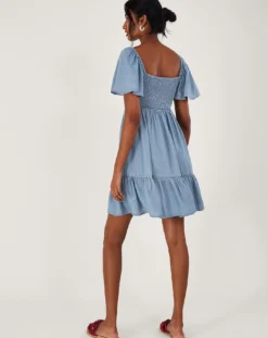 Monsoon Embroidered Short Denim Dress| Denim Blue -MONSON Clothing Shop ru372 54309339 4