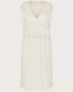 Monsoon Crochet Tunic Dress| Natural