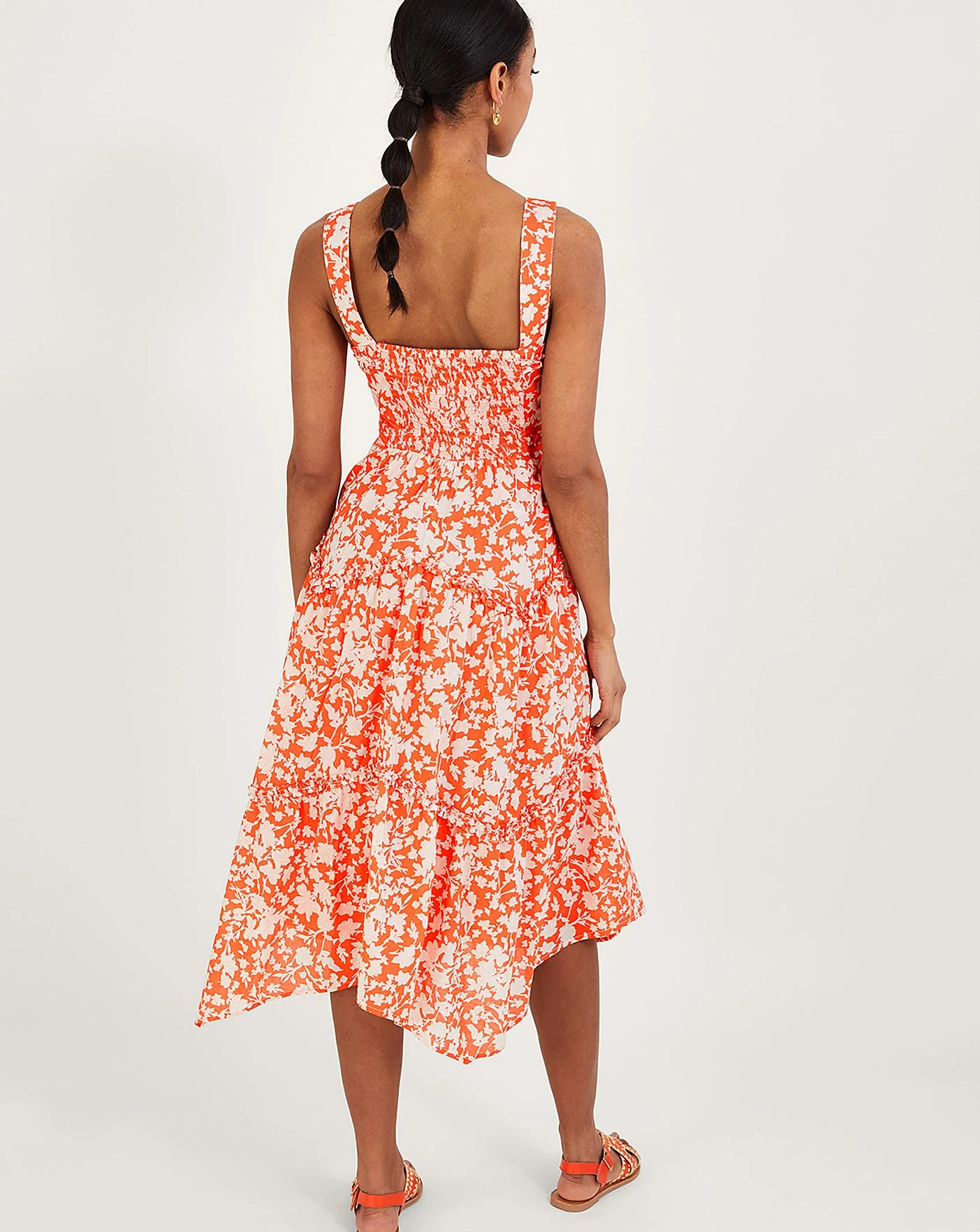 Monsoon Myra Hanky Hem Dress| Orange 3 Monsoon Myra Hanky Hem Dress| Orange - Image 3