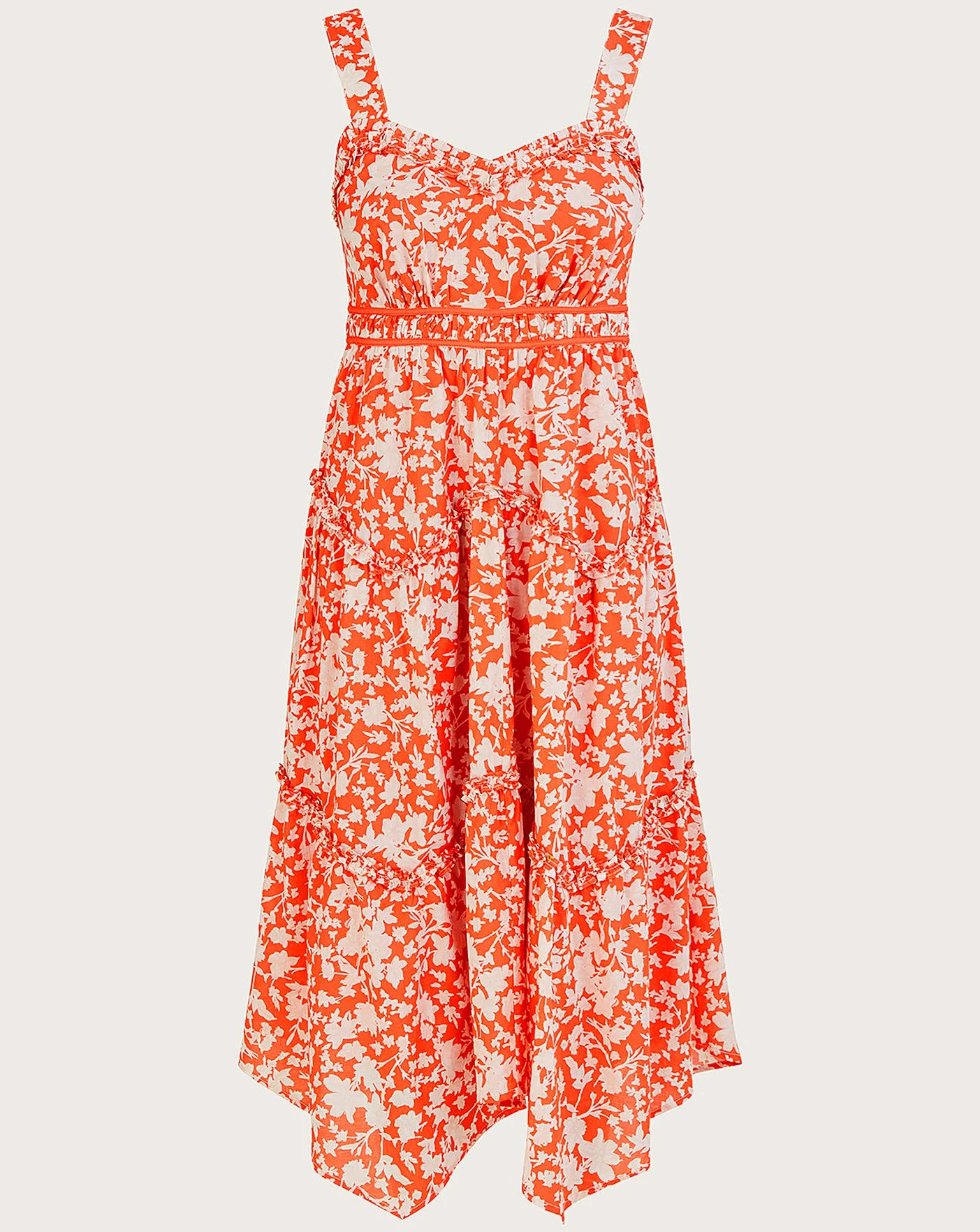 Monsoon Myra Hanky Hem Dress| Orange 1 Monsoon Myra Hanky Hem Dress| Orange