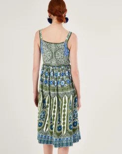 Monsoon Heritage Print Lace Trim Dress| Khaki -MONSON Clothing Shop ru428 54312699 2