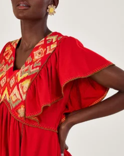 Monsoon Embroidered Jersey Dress| Red 7 Monsoon Embroidered Jersey Dress| Red -MONSON Clothing Shop ru989 54294109 4