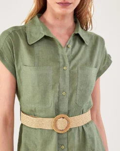 Monsoon Belted Midi Dress| Khaki -MONSON Clothing Shop uj152 54288499 4