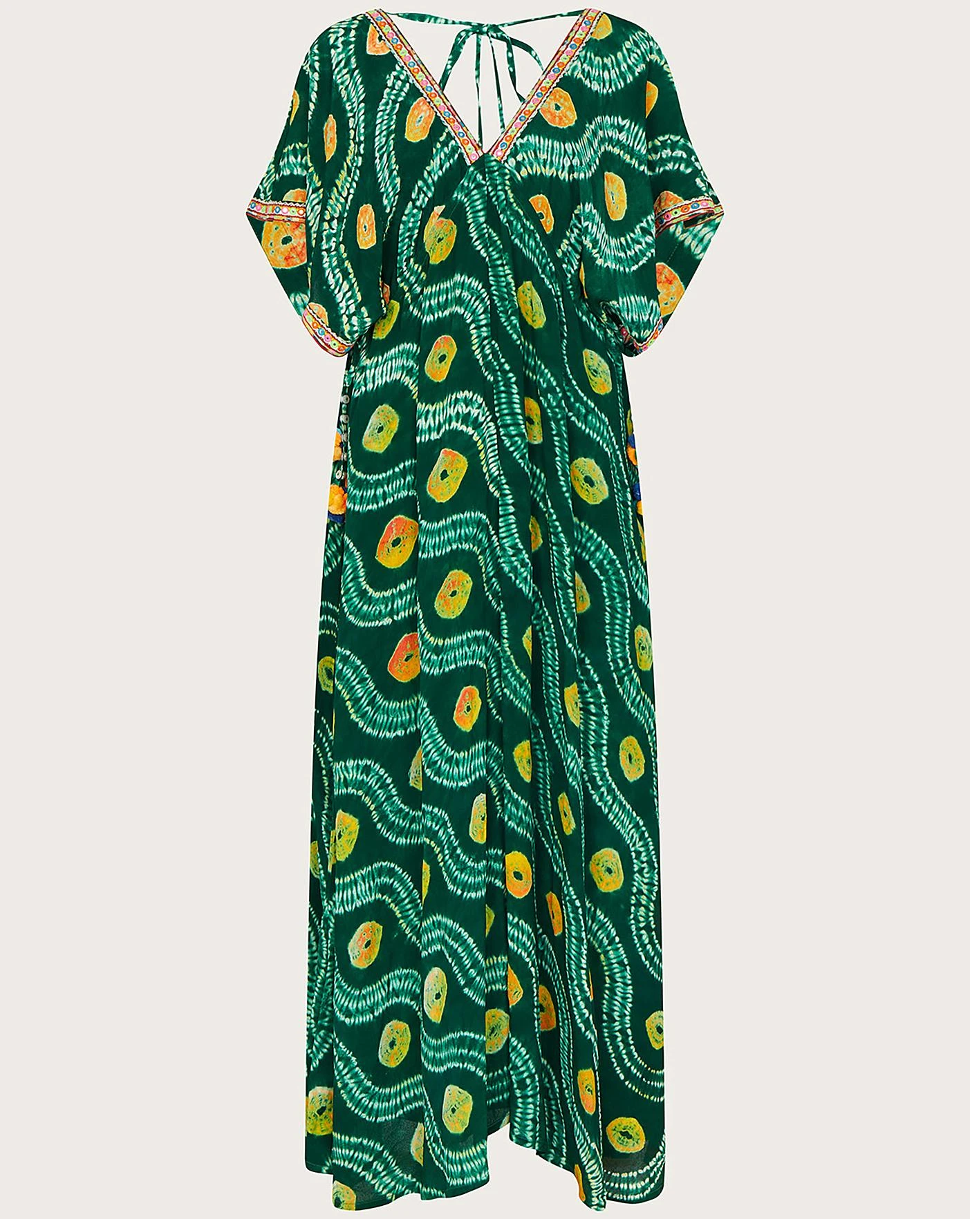 Monsoon Bandhani Tie Dye Dress| Green 1 Monsoon Bandhani Tie Dye Dress| Green