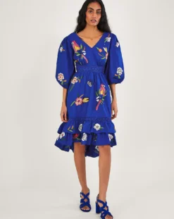 Monsoon Ellie Embroidered Tiered Dress| Cobalt -MONSON Clothing Shop uj336 54286332 1