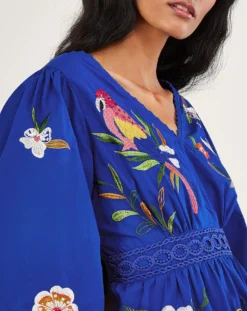 Monsoon Ellie Embroidered Tiered Dress| Cobalt -MONSON Clothing Shop uj336 54286332 4