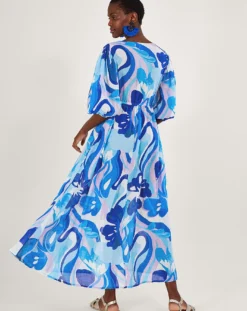 Monsoon Swirl Print Maxi Dress| Blue -MONSON Clothing Shop uj461 54314102 2