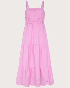Monsoon Cirilla Cutwork Dress| Pink