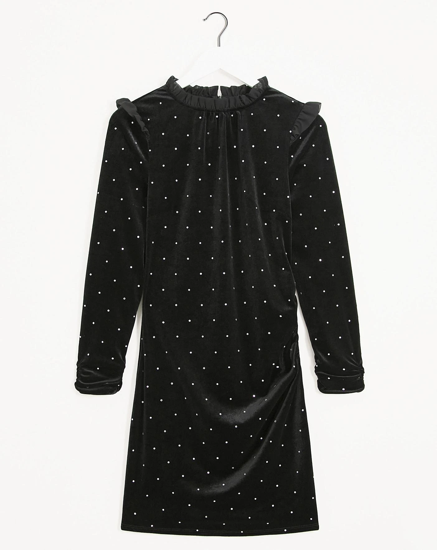 Joanna Hope Diamante Detail Velour Dress| Black 1 Joanna Hope Diamante Detail Velour Dress| Black