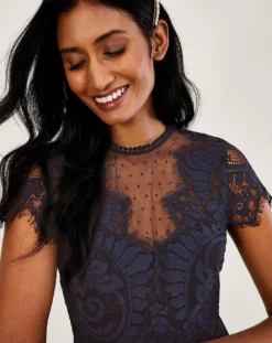 Monsoon Diana Lace Maxi Dress| Navy