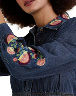 Monsoon Embroidered Denim Shirt Dress| Denim Blue 7 Monsoon Embroidered Denim Shirt Dress| Denim Blue -MONSON Clothing Shop vj630 54003139 4