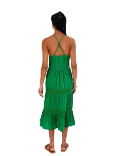 Monsoon Broderie Lace Trim Midi Dress| Green -MONSON Clothing Shop vj972 54159007 2