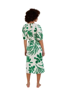 Monsoon Abstract Palm Tie Midi Dress| Green -MONSON Clothing Shop vj992 54154907 2