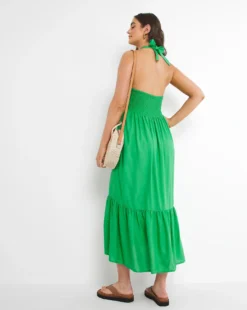 Boho Halter Neck Beach Dress| Green -MONSON Clothing Shop w01bc468750w