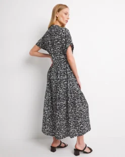 Whistles Abstract Smudge Print Tiered Midi Dress| Multi 8 Whistles Abstract Smudge Print Tiered Midi Dress| Multi -MONSON Clothing Shop w01cs715743w