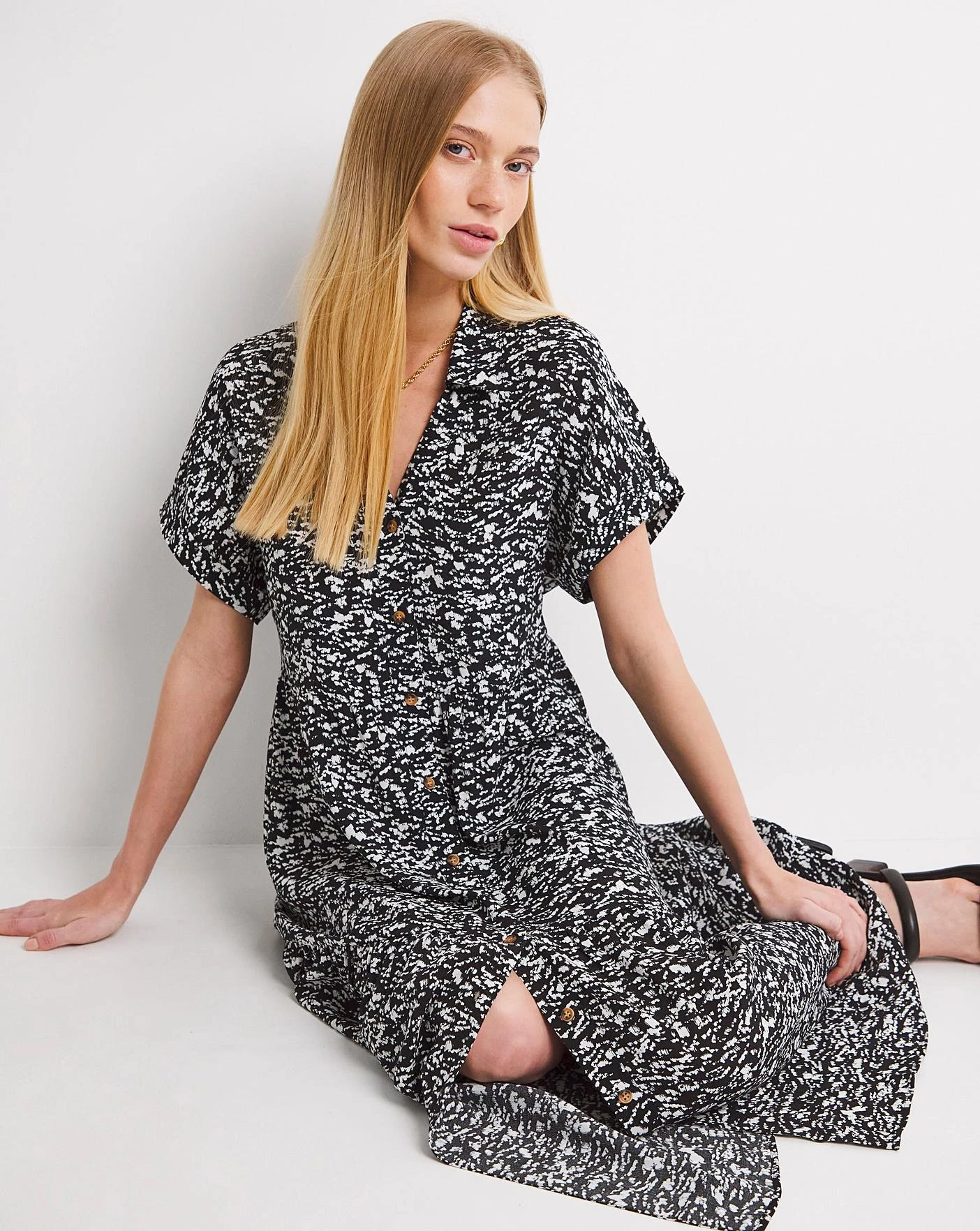 Whistles Abstract Smudge Print Tiered Midi Dress| Multi 2 Whistles Abstract Smudge Print Tiered Midi Dress| Multi - Image 2