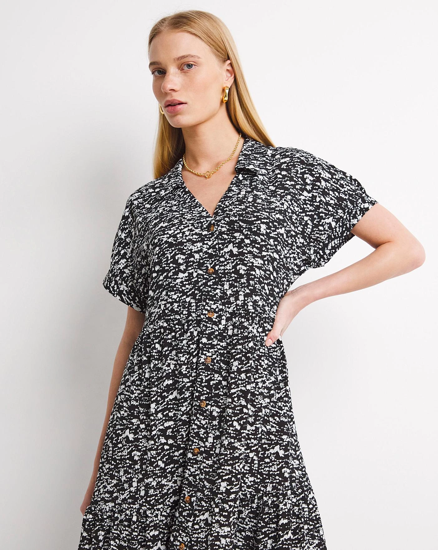 Whistles Abstract Smudge Print Tiered Midi Dress| Multi 6 Whistles Abstract Smudge Print Tiered Midi Dress| Multi - Image 6