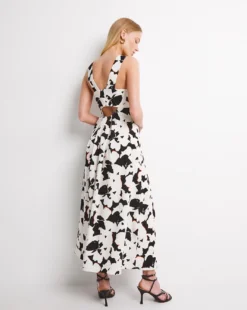 Whistles Silhouette Floral V Neck Dress| Multi -MONSON Clothing Shop w01cs810742w