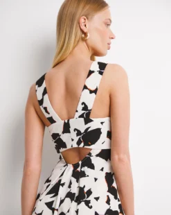 Whistles Silhouette Floral V Neck Dress| Multi -MONSON Clothing Shop w01cs810745w