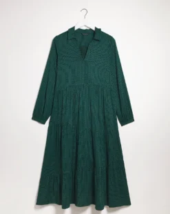 Whistles Underscore Print Trapeze Midi Dress| Green Multicolour -MONSON Clothing Shop w01uv241734s