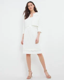 Joanna Hope Scallop Dress & Jacket| Ivory