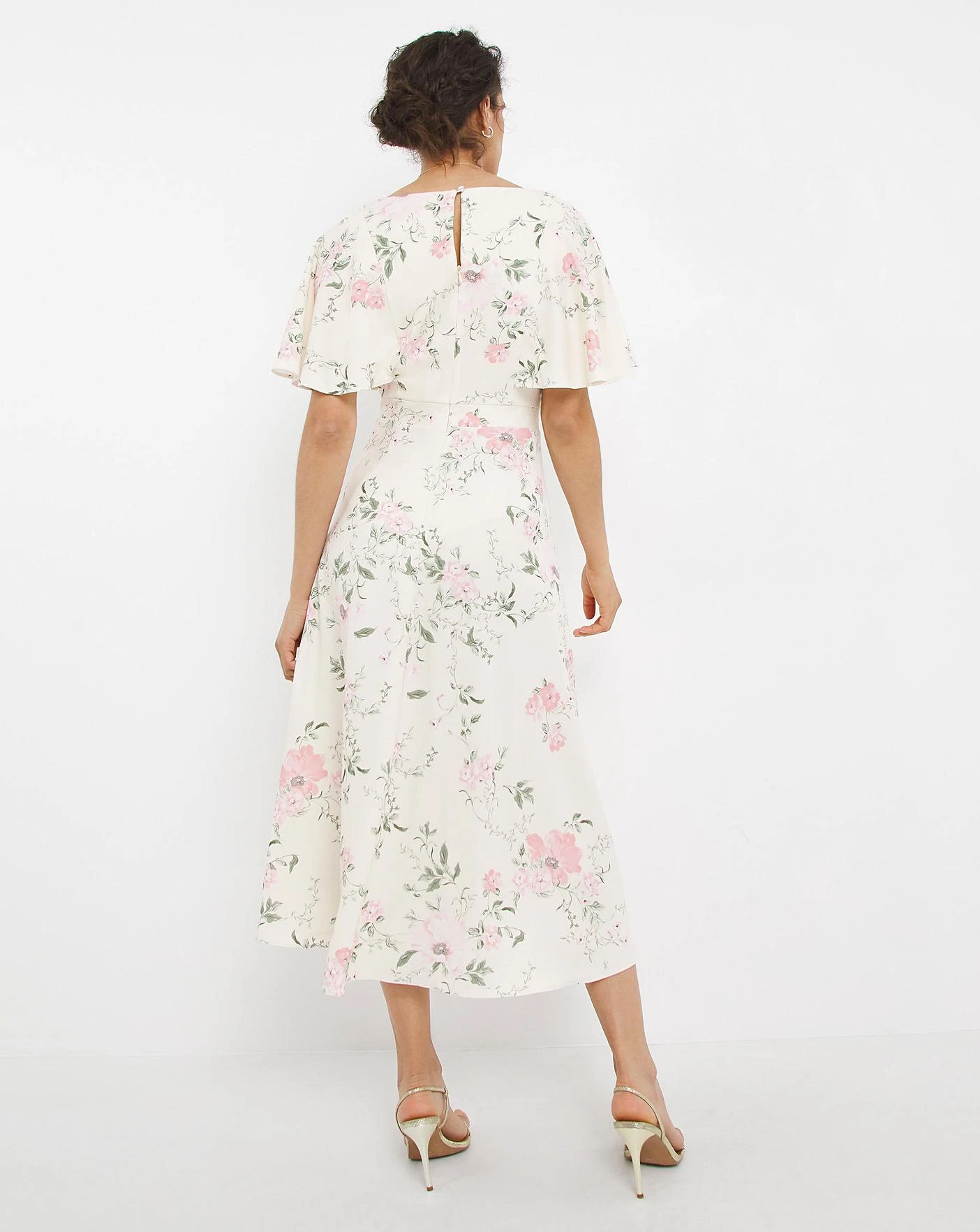 Joanna Hope Floral Angel Sleeve Midi Dress| Print 3 Joanna Hope Floral Angel Sleeve Midi Dress| Print - Image 3