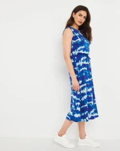 Julipa Tie Waist Jersey Dress| Tie Dye -MONSON Clothing Shop w07wg270727w