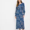 Julipa Jersey Dress With Seam Detail| Navy Multi