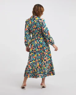 Raishma Studio Floral Print Frill Detailed Maxi Dress| Blue Multi-coloured -MONSON Clothing Shop x01bo624708w