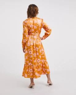 Raishma Studio Floral Print Midi Dress| Orange Multi-coloured -MONSON Clothing Shop x01bo626707w