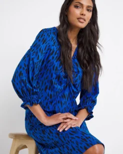 Blue Animal Soft Touch Ruched V-Neck Swing Dress| Blue Animal -MONSON Clothing Shop x01fh956739w