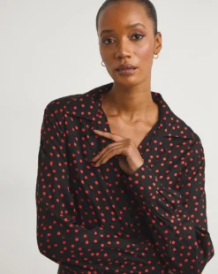 Collared Viscose Midi Tea Dress| Spot Print -MONSON Clothing Shop x01gh586794w