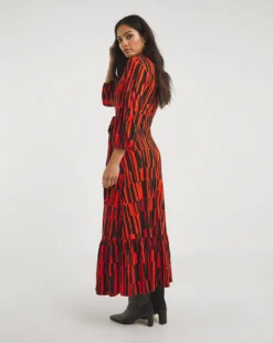 Soft Touch Midi Wrap Dress| Black/Red Print 7 Soft Touch Midi Wrap Dress| Black/Red Print -MONSON Clothing Shop x01gh726707w