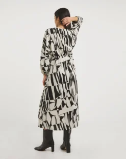 Mono Print Balloon Sleeve Tea Dress| Mono Print -MONSON Clothing Shop x01gh733705w