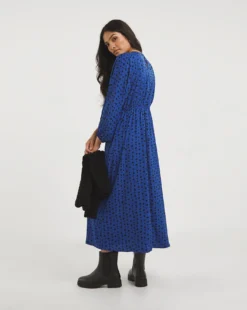 Blue Spot Balloon Sleeve Tea Dress| Blue Spot -MONSON Clothing Shop x01gh734706w