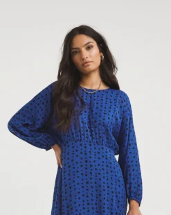 Blue Spot Balloon Sleeve Tea Dress| Blue Spot -MONSON Clothing Shop x01gh734708w