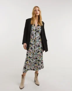 Floral Front Shirt Dress With Open Neck| Multi Coloured Floral -MONSON Clothing Shop x01gh804742w