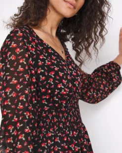 Joe Browns Shirred Waist Rose Bud Dress| Red -MONSON Clothing Shop x01gv751753w