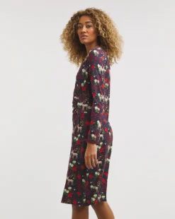 Joe Browns Christmas Jersey Dress| Navy Multi -MONSON Clothing Shop x01gv918768w