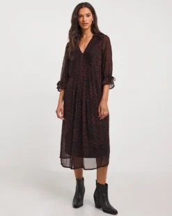 Joe Browns Chifon Animal Print Midi Dress| Brown