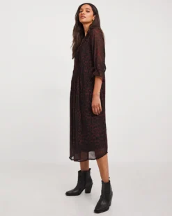 Joe Browns Chifon Animal Print Midi Dress| Brown -MONSON Clothing Shop x01gv930742w