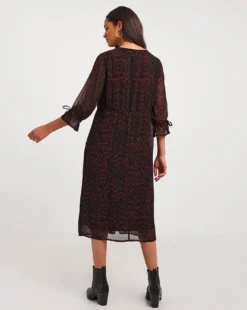 Joe Browns Chifon Animal Print Midi Dress| Brown -MONSON Clothing Shop x01gv930743w
