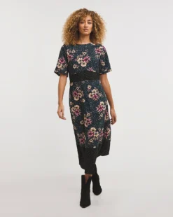 Joe Browns Mixed Contrast Print Dress| Black