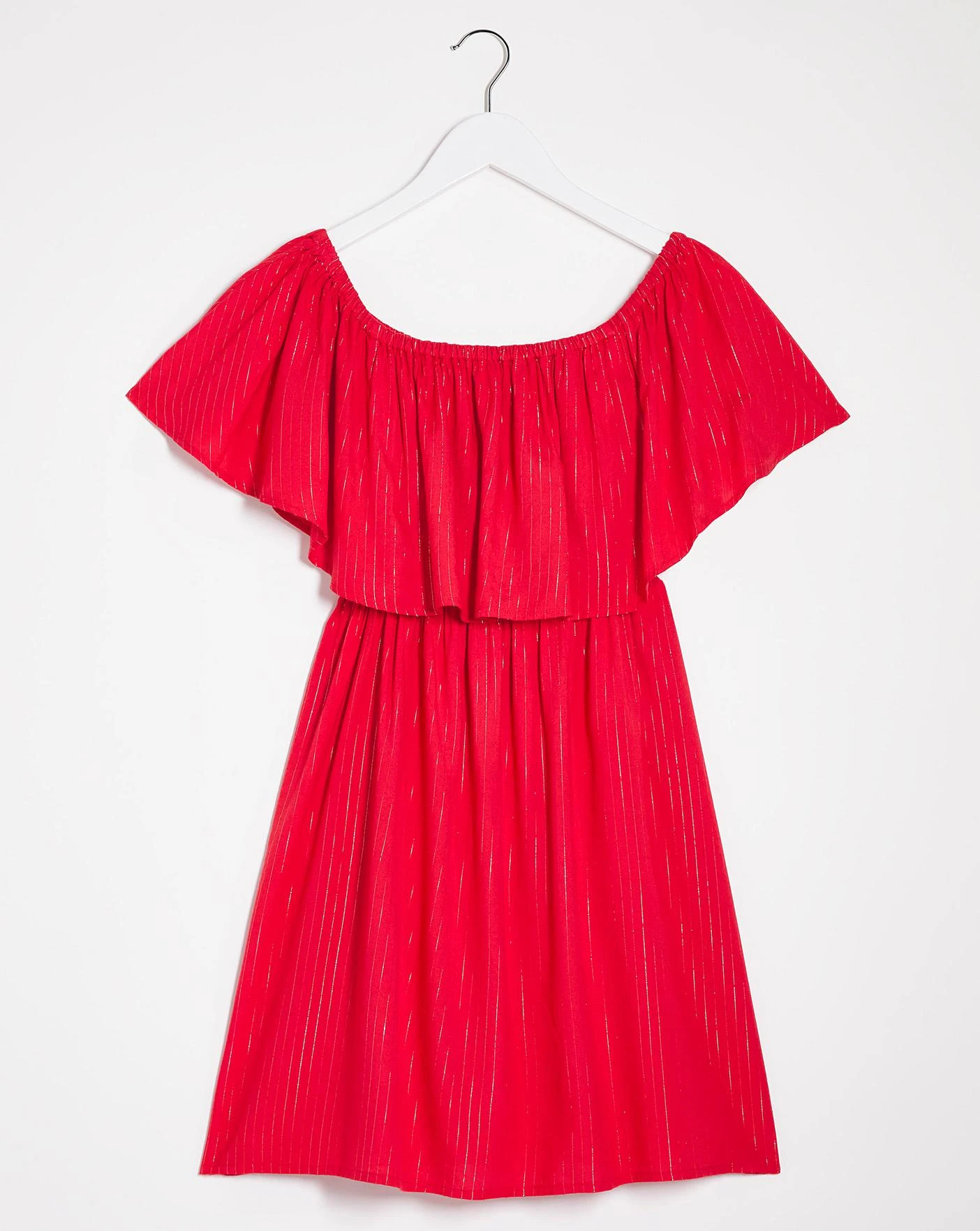 Simply Be Value Bardot Beach Dress| Red 5 Simply Be Value Bardot Beach Dress| Red - Image 5